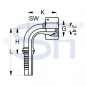 Preview: Pressarmatur DN19 - 25S - IG 90° - DKOS
