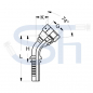 Preview: Pressarmatur DN16 - 7/8" - IG 45° - JIC