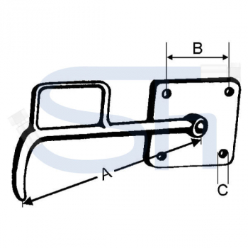 Bügelverschluss 8,5mm - Links - Lochabstand 55mm