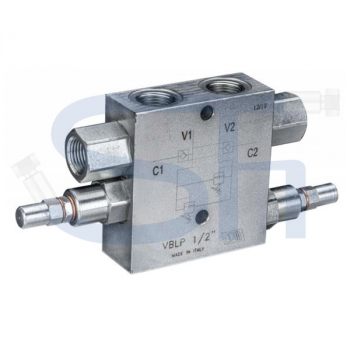Druckbegrenzungsventil R 3/8" 10 - 180 BAR - doppelt - mit entsperrbarem Rückschlagventil