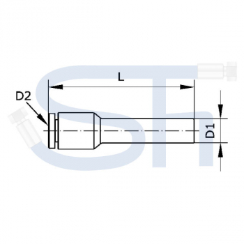 Gerader Reduzierstecknippel 8mm - 6mm - Kunststoff