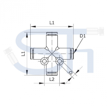 Kreuzsteckverbinder 10mm - Kunststoff