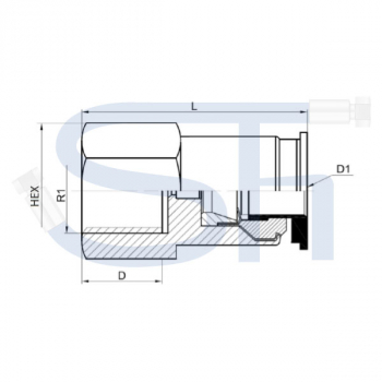 Steckverbinder IG 4mm - R 1/8" - Kunststoff