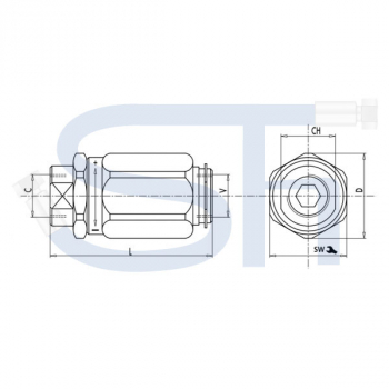 Drosselventilpatrone R 3/8" - 45 Liter
