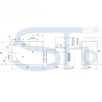 2/2-Wege Elektromagnetventil 150L R 3/4" - 24 V DC - stromlos offen - beidseitig gesperrt