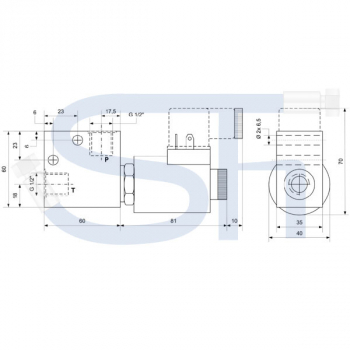 2/2-Wege Elektromagnetventil 60L R 1/2" - 24 V DC - stromlos offen - beidseitig gesperrt