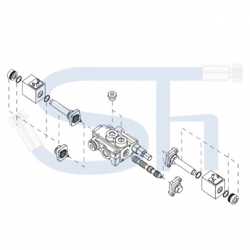 Elektrisches Steuerventil 80 l/min - 4 Sektionen - Doppeltwirkend - 24 V DC