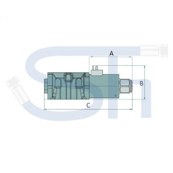 4/2-Wegeventil CETOP 05 - 120 l/min - NG10 - 12 V DC - Schaltstellung HB