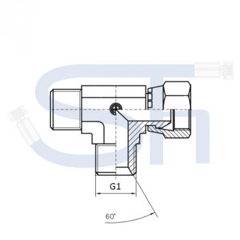 Einstellbare L-Verschraubung R 1 1/2"