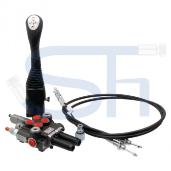 Frontladersteuerventil 50 l/min - mit Seilzug 1500mm - 0 Taster - Doppeltwirkend, davon 1 x mit Schwimmstellung