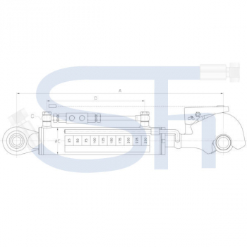 Hydraulischer Oberlenker Kat. 1 - 200 Hub - mit Fanghaken