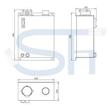 Hydrauliköltank 40 Liter - Schmal