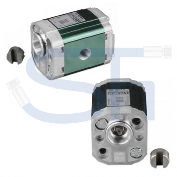 Hydraulikpumpe ViVoil - BG1 - 0,91ccm - Ø 32mm BH - Welle gefräst 5mm - zurückgesetzt - Ölanschlüsse Innengewinde - rechtsdrehend