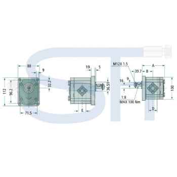 Zapfwellengetriebe BG2 - 1:3.8 - mit Schiebemuffe - 20ccm Pumpe BG2