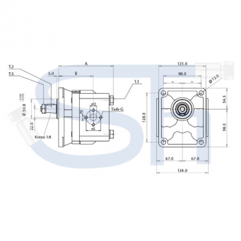 Hydraulikpumpe 73ccm - BG3 - Konus 1:8 - Stahl