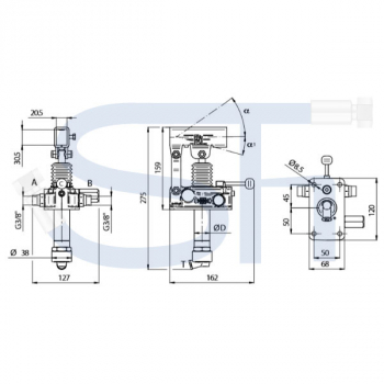 Handpumpe für Tankeinbau 12ccm - doppeltwirkend mit DBV