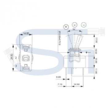 Hebelschalter mit 2 Funktionen - 2 x Raste