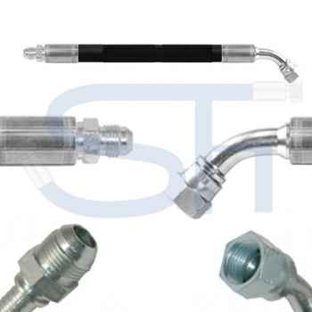 Hydraulikschlauch 2SC DN19 - JIC 1 1/16" - AG-IG 45°