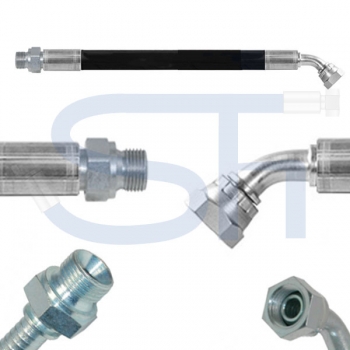 Hydraulikschlauch 2SC DN16 - BSP 5/8" - AG-IG 45°