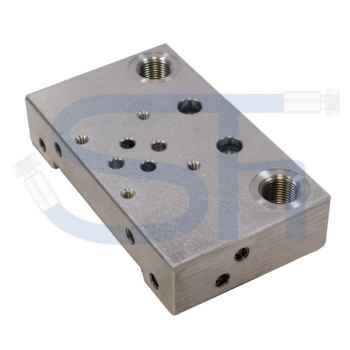 Kompaktanschlussplatte für Cetop Ventile NG 06 - R 1/4" - 1 Ventilplatz