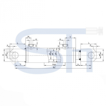 Hydraulikzylinder mit Festauge 70/40/400 Hub - doppeltwirkend
