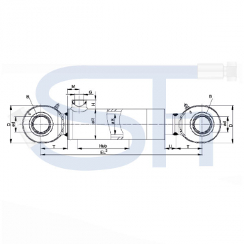 Hydraulikzylinder mit Gelenkauge 16/50 Hub - einfachwirkend