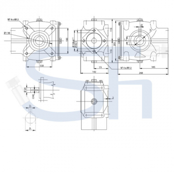 Kratzbodengetriebe RT120-40 - Übersetzung 4,1:1 - 25mm Welle