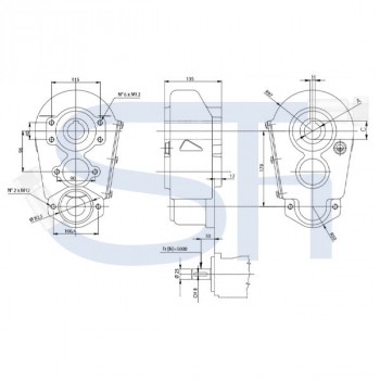 Kratzbodengetriebe RT150-40 - Übersetzung 12:1 - 25mm Welle