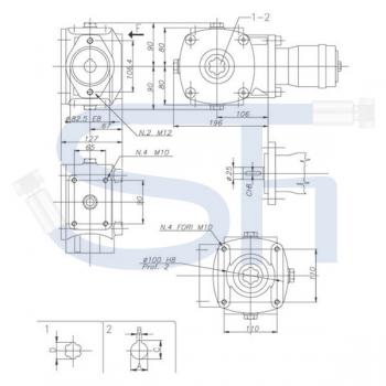 Kratzbodengetriebe RT45-30 - Übersetzung 1,9:1 - 25mm Welle