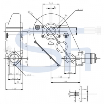 Kratzbodengetriebe RT500-55 - Übersetzung 43,6:1 - 25mm Welle