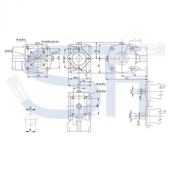 Kratzbodengetriebe RT90EC-30-1 - Übersetzung 3,1:1 - 25mm Welle