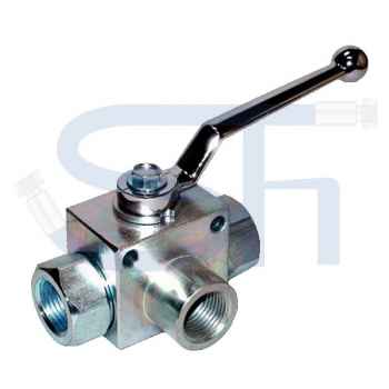 3-Wege Kugelhahn IG R 1/4" - T-Bohrung