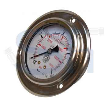 Manometer Ø 63 - -1 - 0 BAR - R 1/4" hinten zentriert für Tafeleinbau