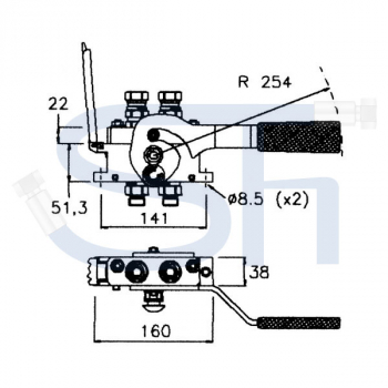 Multikupplung FASTER BG2 2-fach R 1/2" - rechteckig - Nippelseite (Loshälfte) - 2PB06
