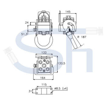 Multikupplung FASTER BG2 4-fach 15L - quadratisch -Nippelseite (Loshälfte) - 2P506-1 - passend für Fendt Traktoren