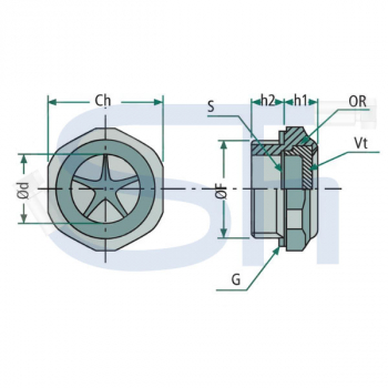 Ölstandsschauglas aus Aluminium R 1 1/4"