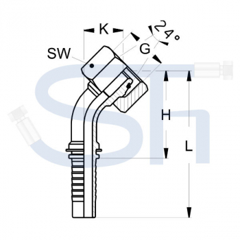Pressarmatur DN06 - 08S - IG 45° - DKOS
