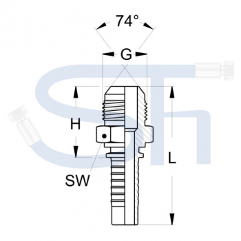 Pressarmatur DN12 - 7/8" - AG - JIC