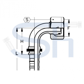 Pressarmatur DN19 - 25S - IG 90° - DKOS-S - 4SH