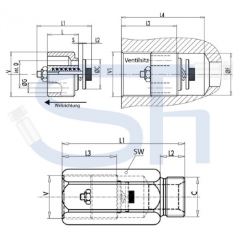 Rohrbruchsicherungsventil R 3/4" IG - AG