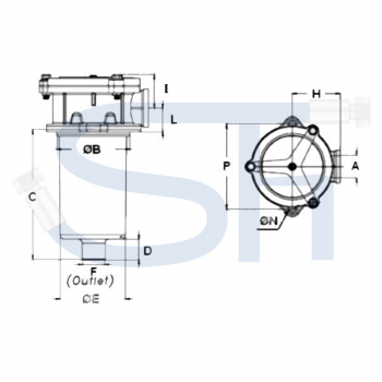 Rücklauffilter Tankeinbau R 3/4" - 125 Liter/min - 25µm