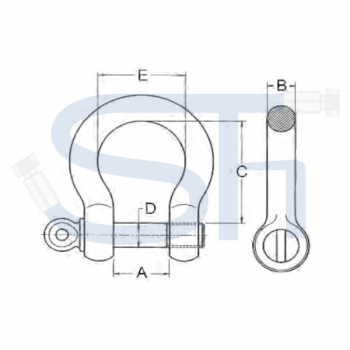 Hochfeste Schäkel 1 1/2" - 17,00t - Gerade Form mit Augbolzen