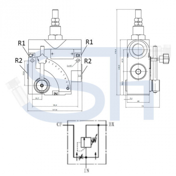 Stromregelventil mit Maßstab 110L R 3/4" - Druckkompensiert