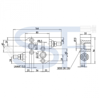 Schockventil R 1/2" 10 - 180 BAR - doppeltwirkend - zum direkten Aufflanschen auf BMP / BMR Motoren