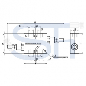 Schockventil R 1/4" 10 - 180 BAR - doppeltwirkend