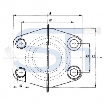 Verschlussgegenflansch SAE 6000 PSI - R 3/4"