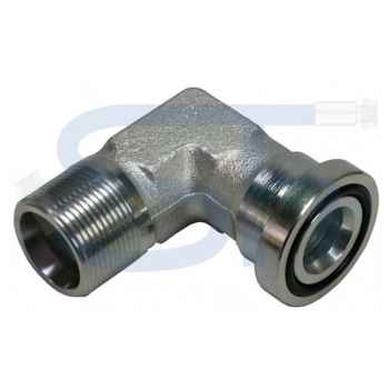 Winkelflanschverschraubung SAE 6000 PSI - R 1/2" - R 3/8" - mit Schlüsselfläche