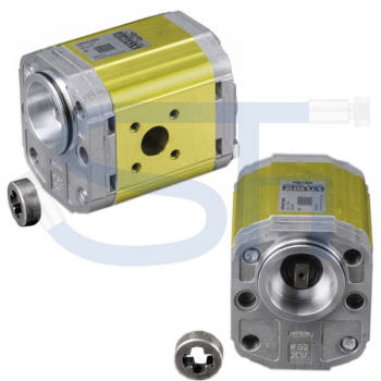 Zahnradmotor ViVoil - BG2 - 4,2ccm - Ø 52mm BH - Welle gefräßt 8mm - zurückgesetzt - Ölanschlüsse BOSCH Flansch - reversierbar
