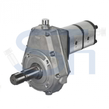 Zapfwellengetriebe BG2 - 1:3.8 - mit Stummel - 4ccm + 4ccm Doppelpumpe BG2