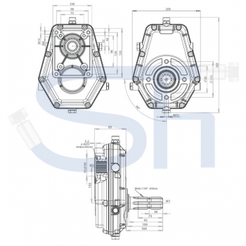 Zapfwellengetriebe BG3 - 1:3.8 - mit Stummel - 34ccm Pumpe BG3